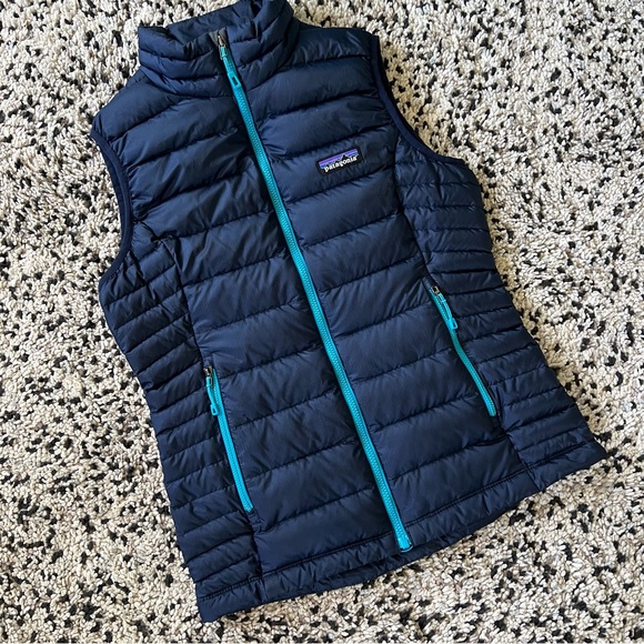 Patagonia Puffer Vest Navy Blue Full Zip Women’s Size XS - Picture 3 of 14